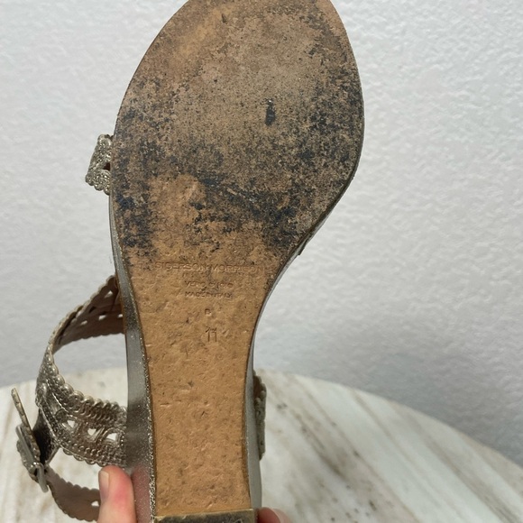 Sigerson Morrison heels gold sz 11 strappy made in Italy - Picture 9 of 12